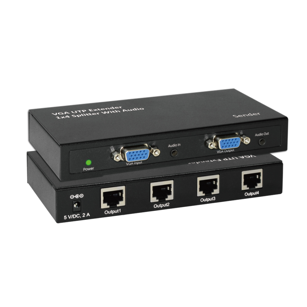 VSP104 VGA UTP EXTENDER 1X4 SPLITTER WITH AUDIO - gmaxtech